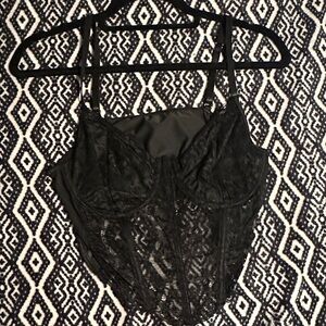 SHEIN Black Lace Crop Top